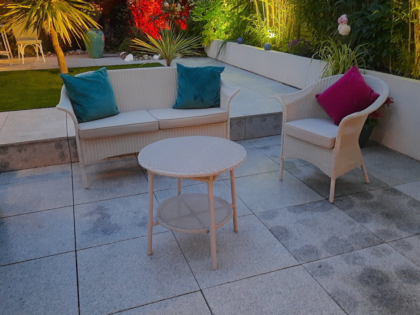 Lloyd Loom Outdoor Chair Finished in "Crisp Linen"