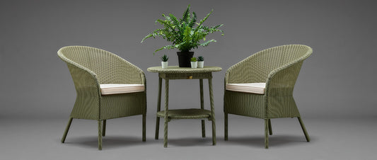 Henley Two chair and café table Set Panama Green finish