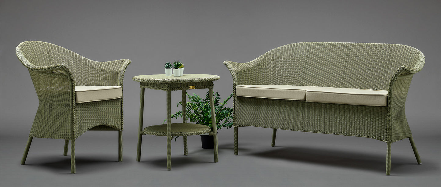 Lloyd Loom Outdoor Settee finished in "Panama Green"