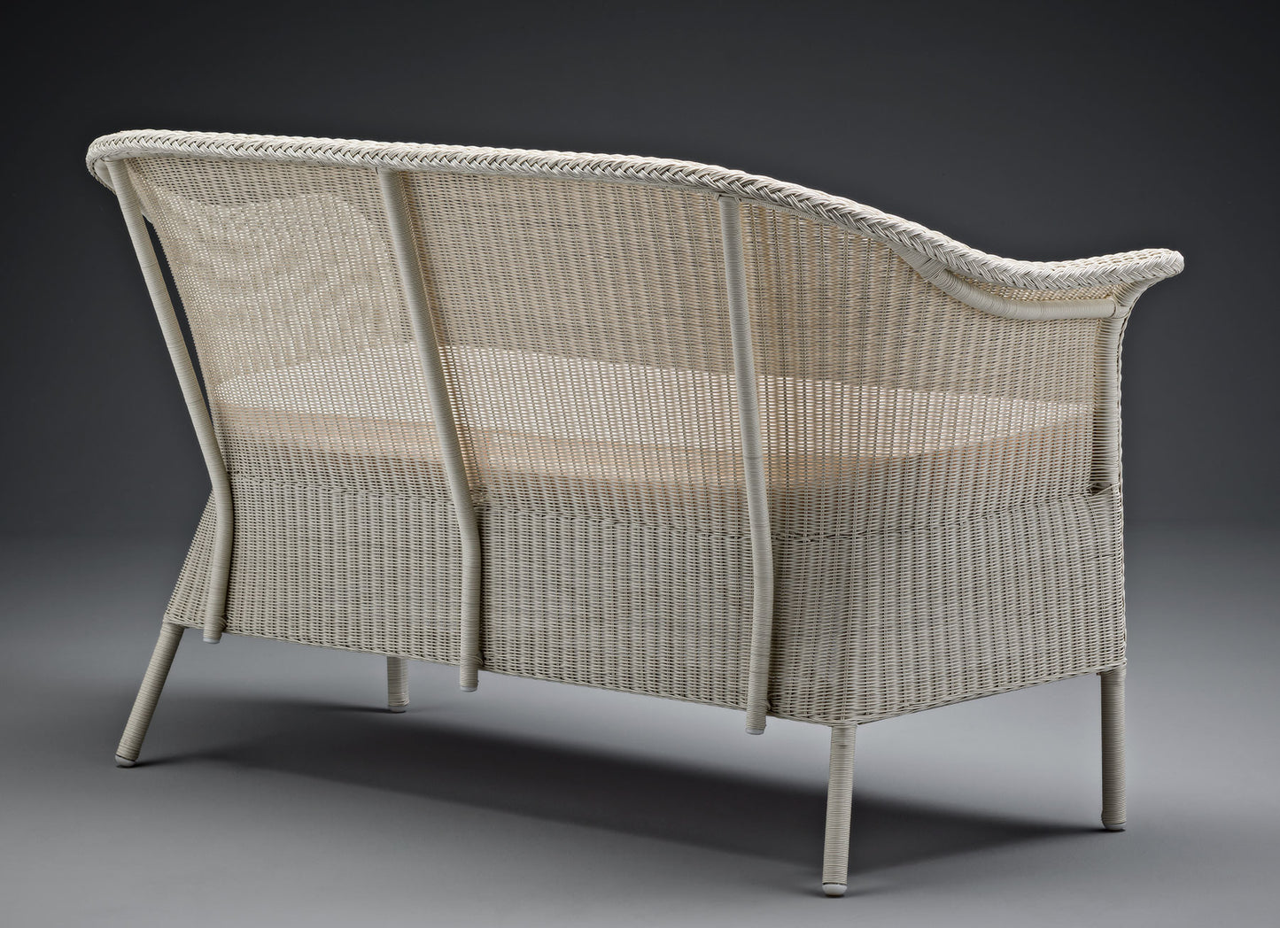 Lloyd Loom Outdoor Settee Finished in Crisp Linen