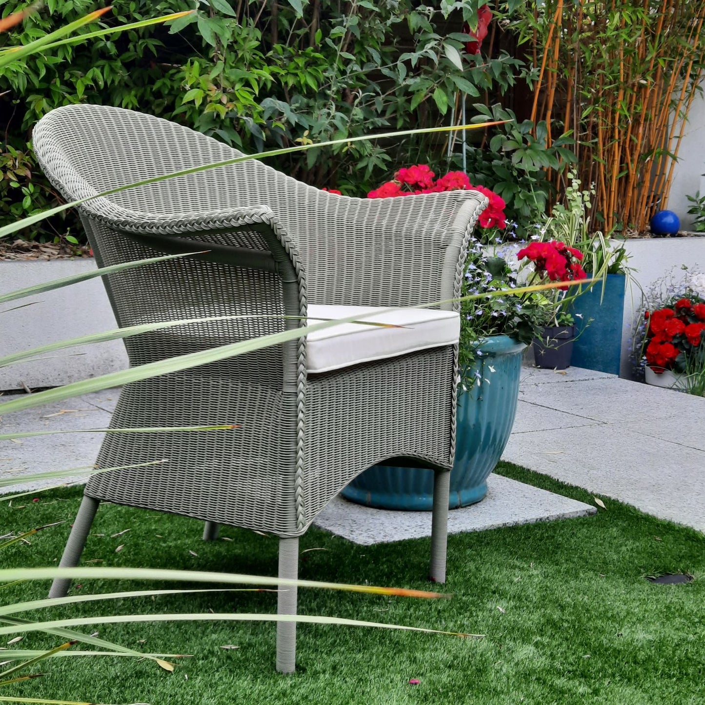 Lloyd Loom Outdoor Blenheim Chair finished in Panama Green