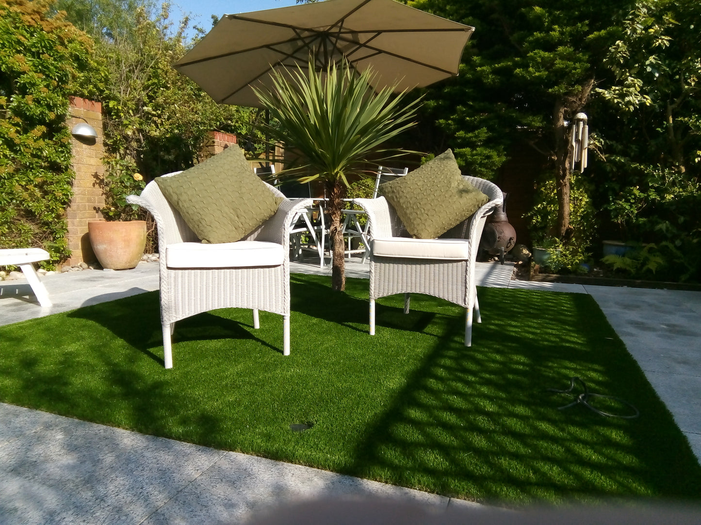 Lloyd Loom Outdoor Chair Finished in "Crisp Linen"