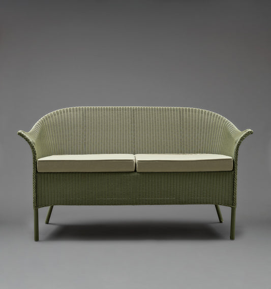 Lloyd Loom Outdoor Settee finished in "Panama Green"