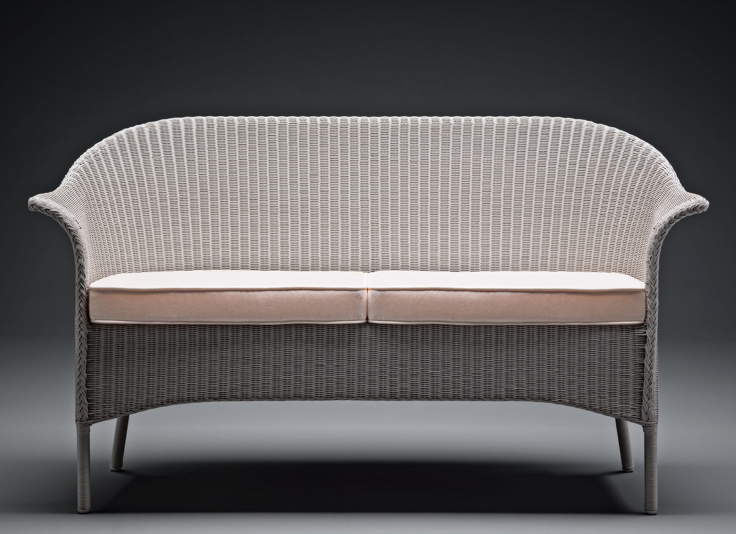 Lloyd Loom Outdoor Settee finished in "Chelsea Grey"