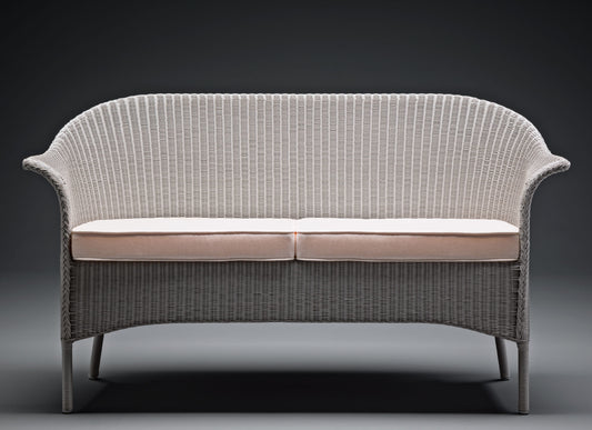 Lloyd Loom Outdoor Settee finished in "Chelsea Grey"