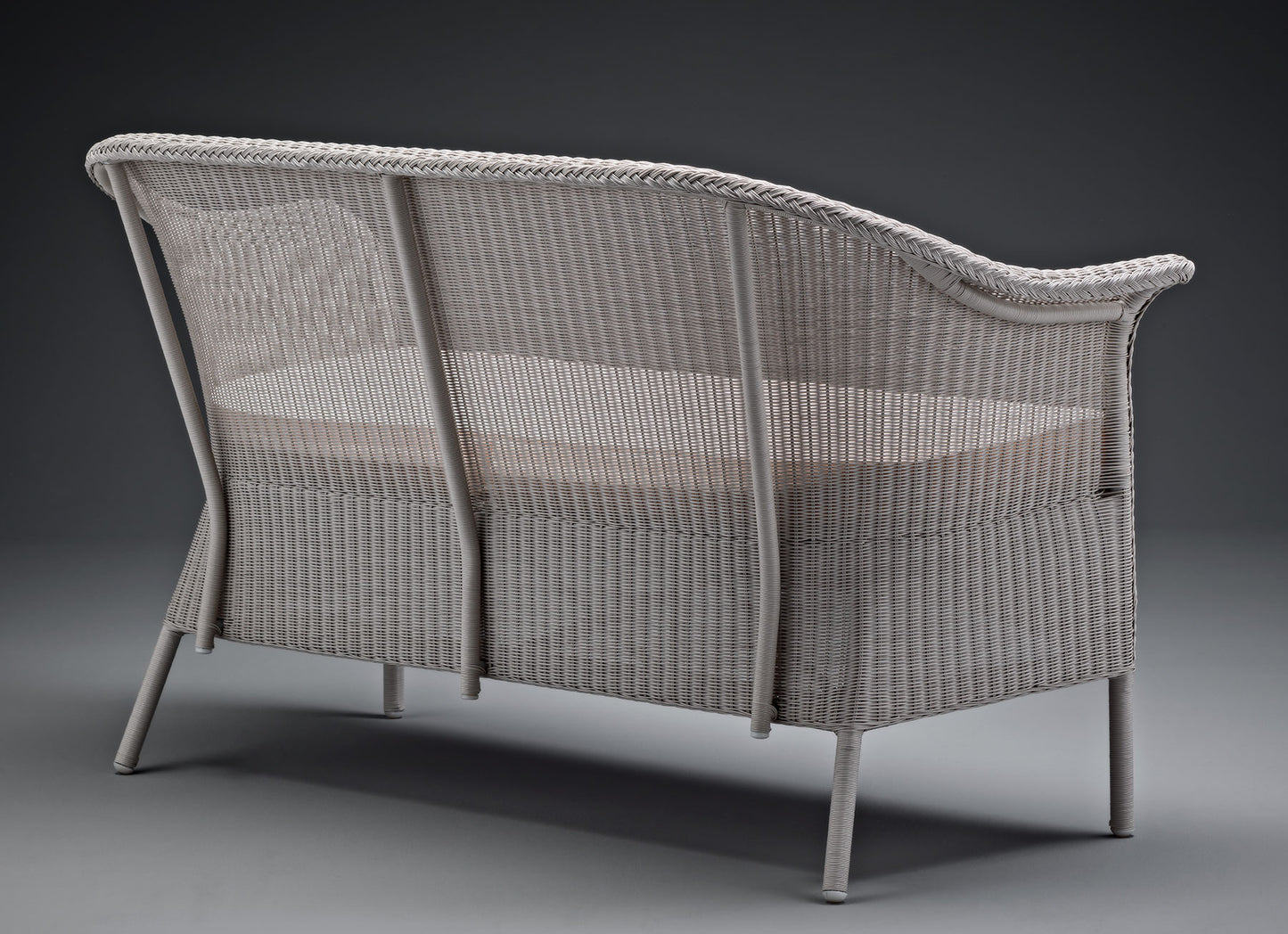 Lloyd Loom Outdoor Settee finished in "Chelsea Grey"