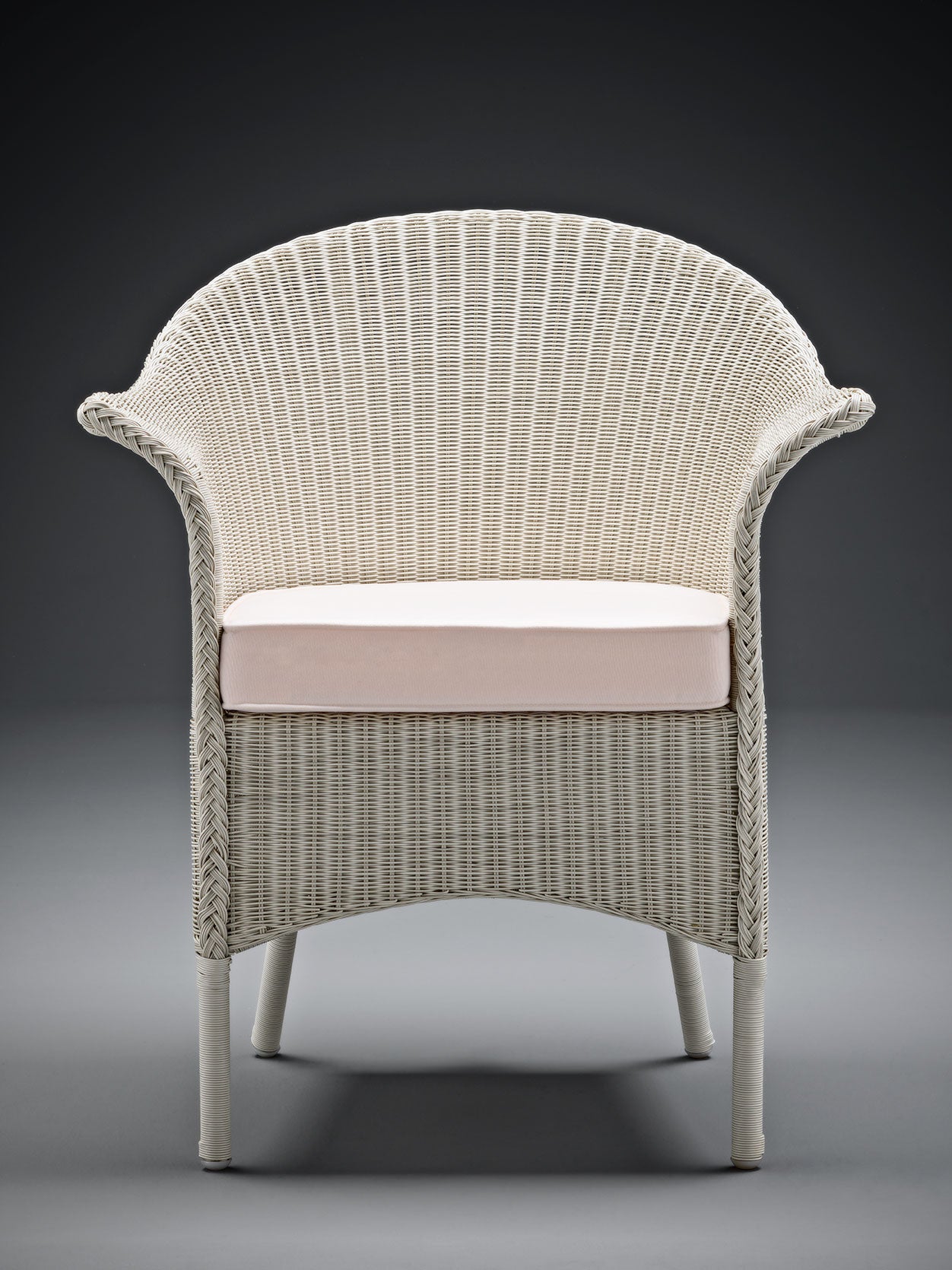 Lloyd Loom Outdoor Chair Finished in "Crisp Linen"